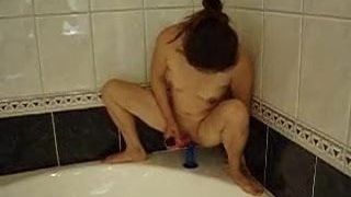 Asian with a new dildo