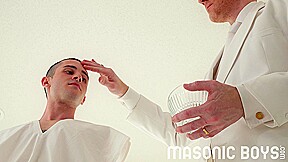 MasonicBoys Sexy suited elder makes bound virgin Oliver James cum