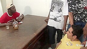 White gay gets his ass destroyed in dirty gangbang after sucking huge black cocks