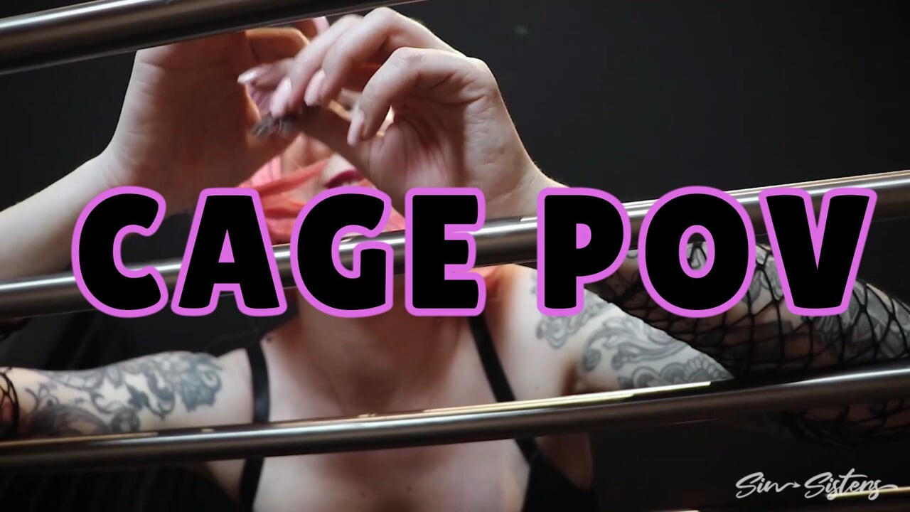 Lady Angela cage fetish femdom POV